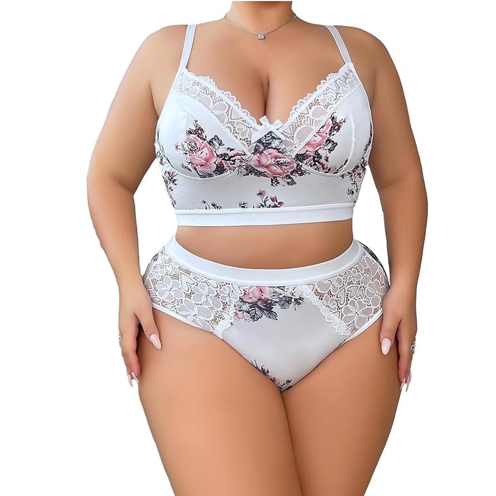 2 Piece Lingerie Set Floral Set