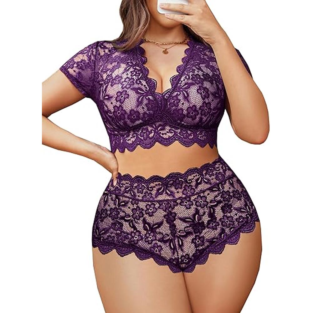 Floral Lace Plus Size Lingerie