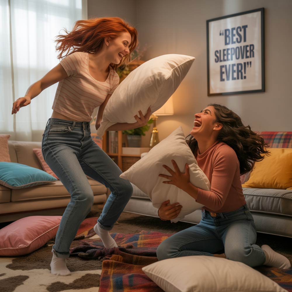 Pillows Fight Sleepover Party Activity