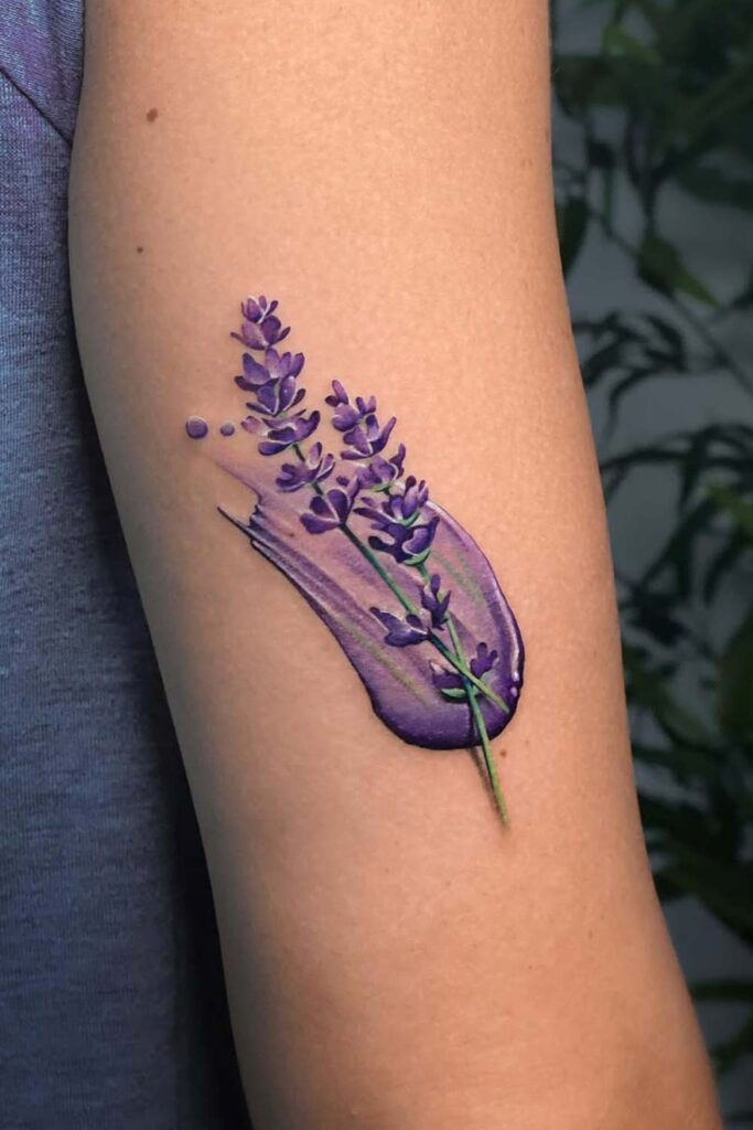 Lavender Watercolor Tattoo