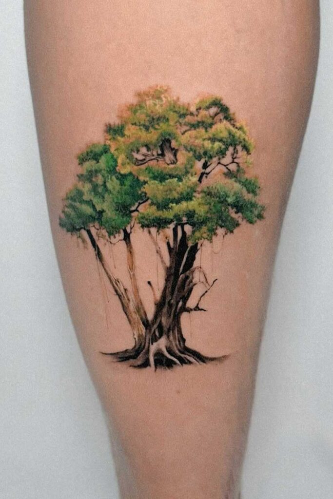 Watercolor Tree Tattoo