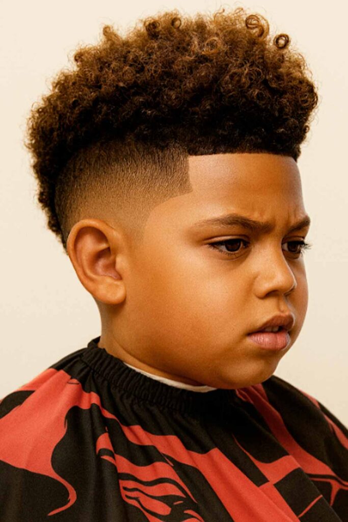 Fade + Curly Mohawk #blackboyshaircuts #blackboyhaircuts #boyshaircuts