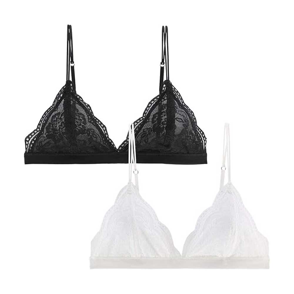 Floral Adjustable Thin Strap V Neck Bralette