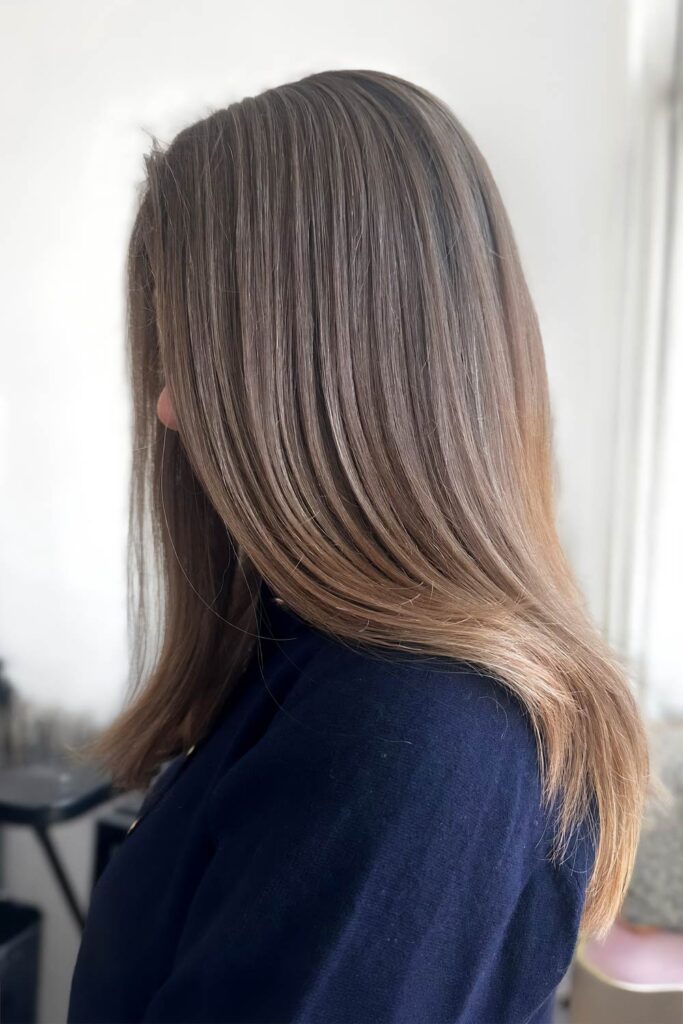 Blended Rich Brunette with Golden Ends