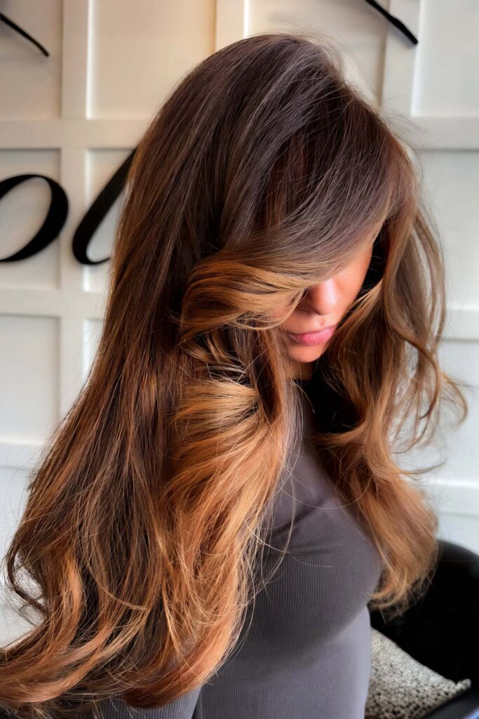 Deep Copper Ombre for Brown Hair