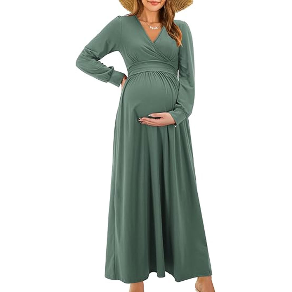 Maternity Maxi Dress with Long Sleeve