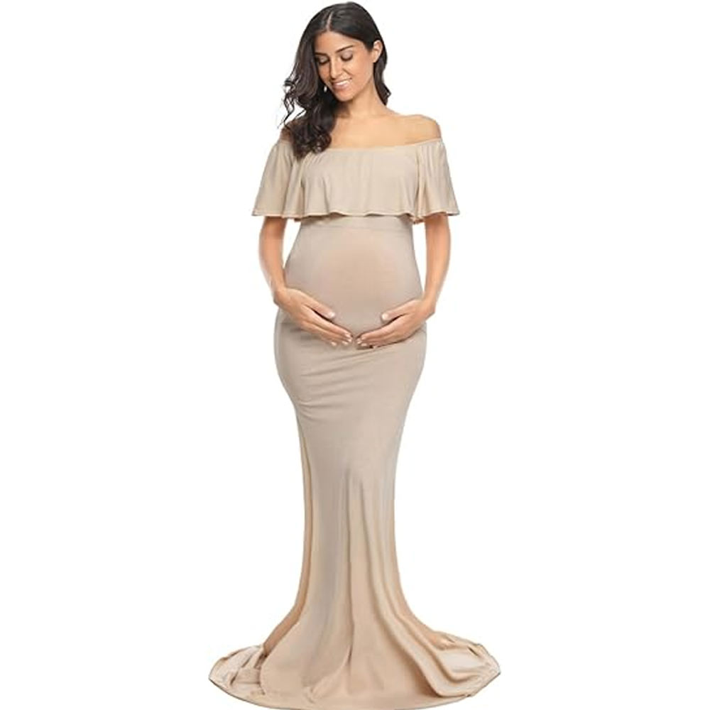 Womens Off Shoulder Maternity Dress