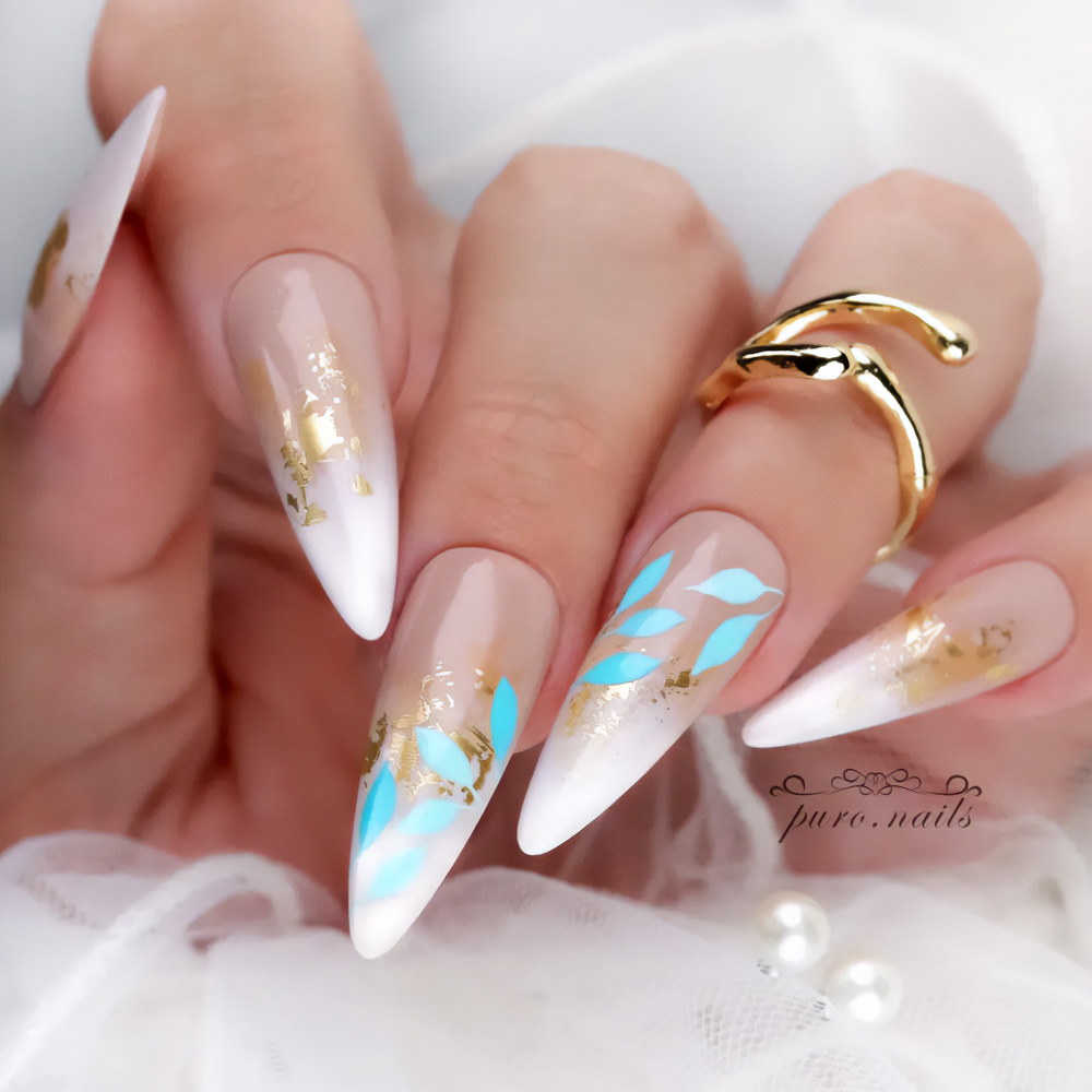 Glamorous Long Stiletto Nails With Nude Colors