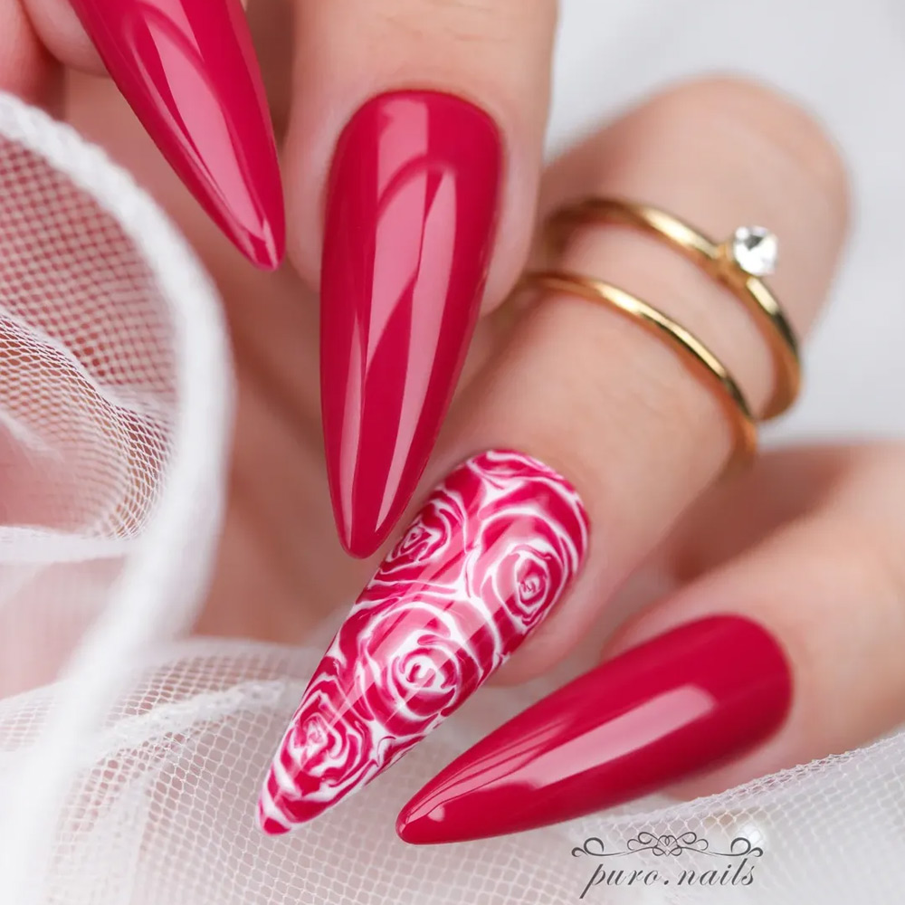 Classy Red Stiletto Nails Designs