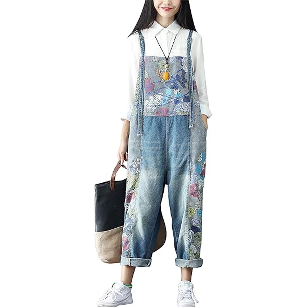 Baggy Denim Wide Leg Overalls