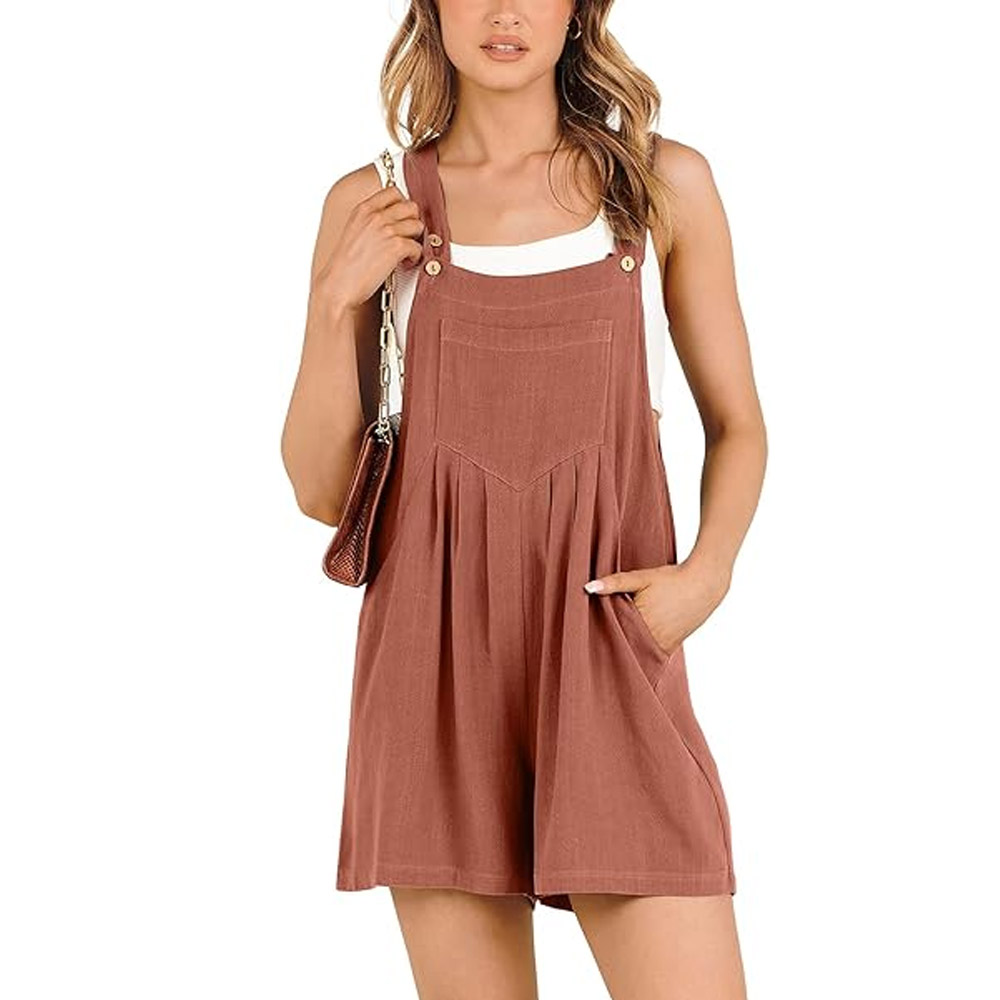 Bib Short Linen Overalls