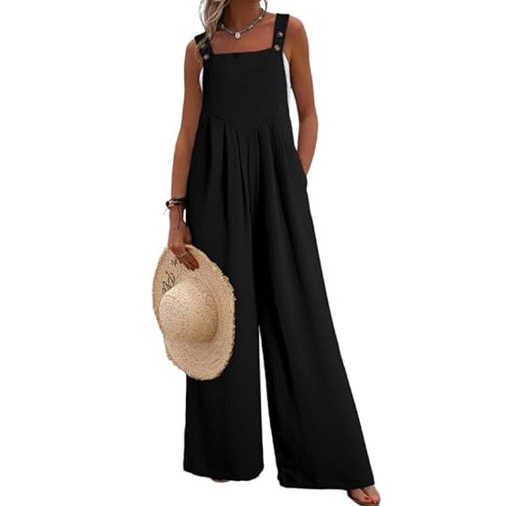 One Piece Sleeveless Wide Leg Overall