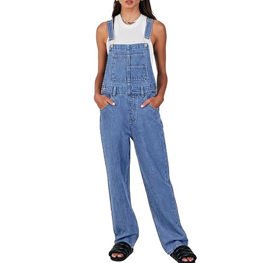 Loose Fit Denim Overalls