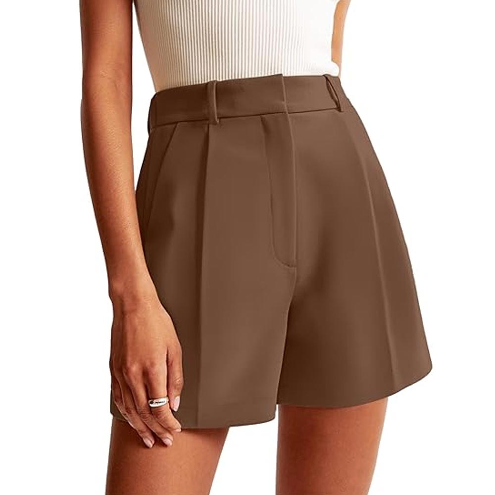 Dressy High Waisted Wide Leg Tailored Shorts