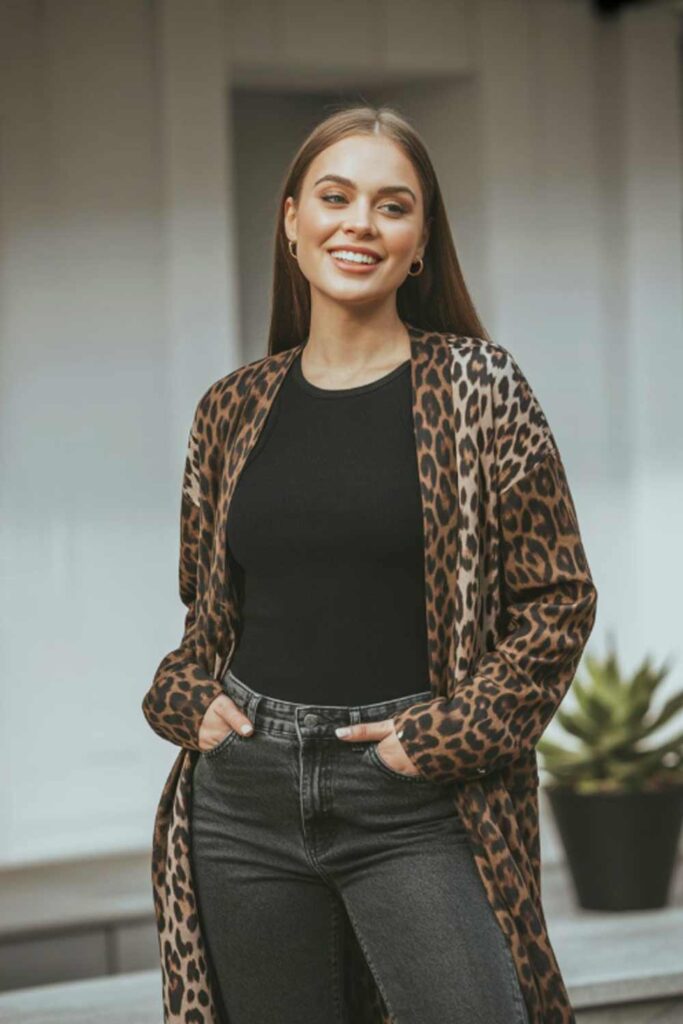 Long Leopard Cardigan