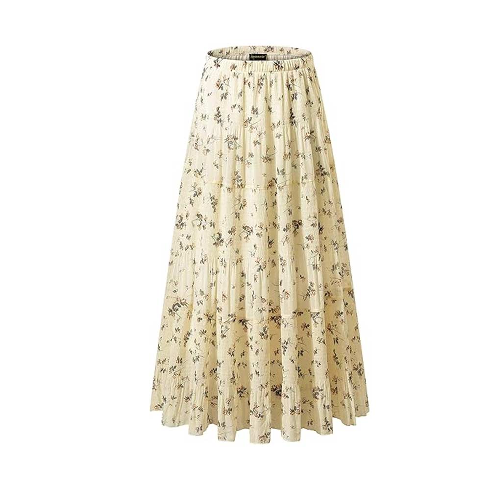 Women's Chiffon Elastic High Waist Maxi Skirt