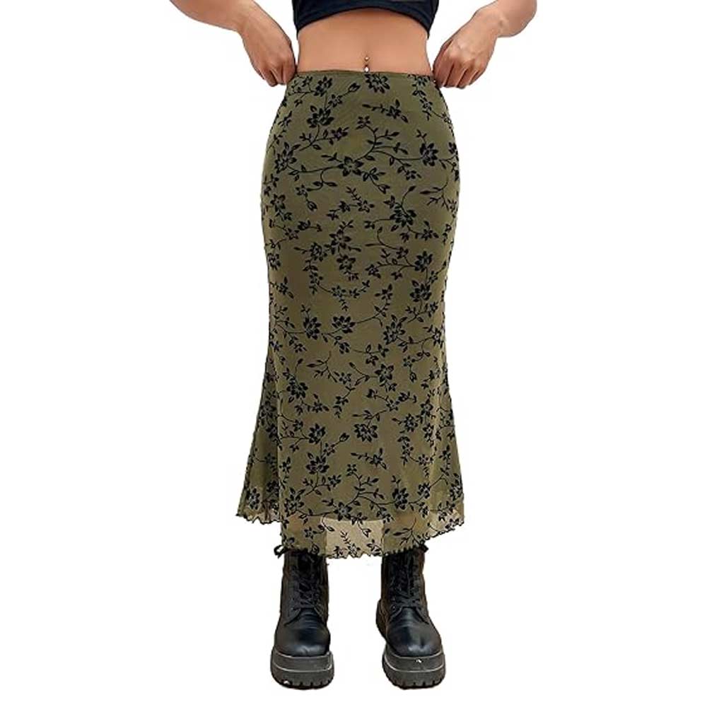 High Waisted Mesh Skirt