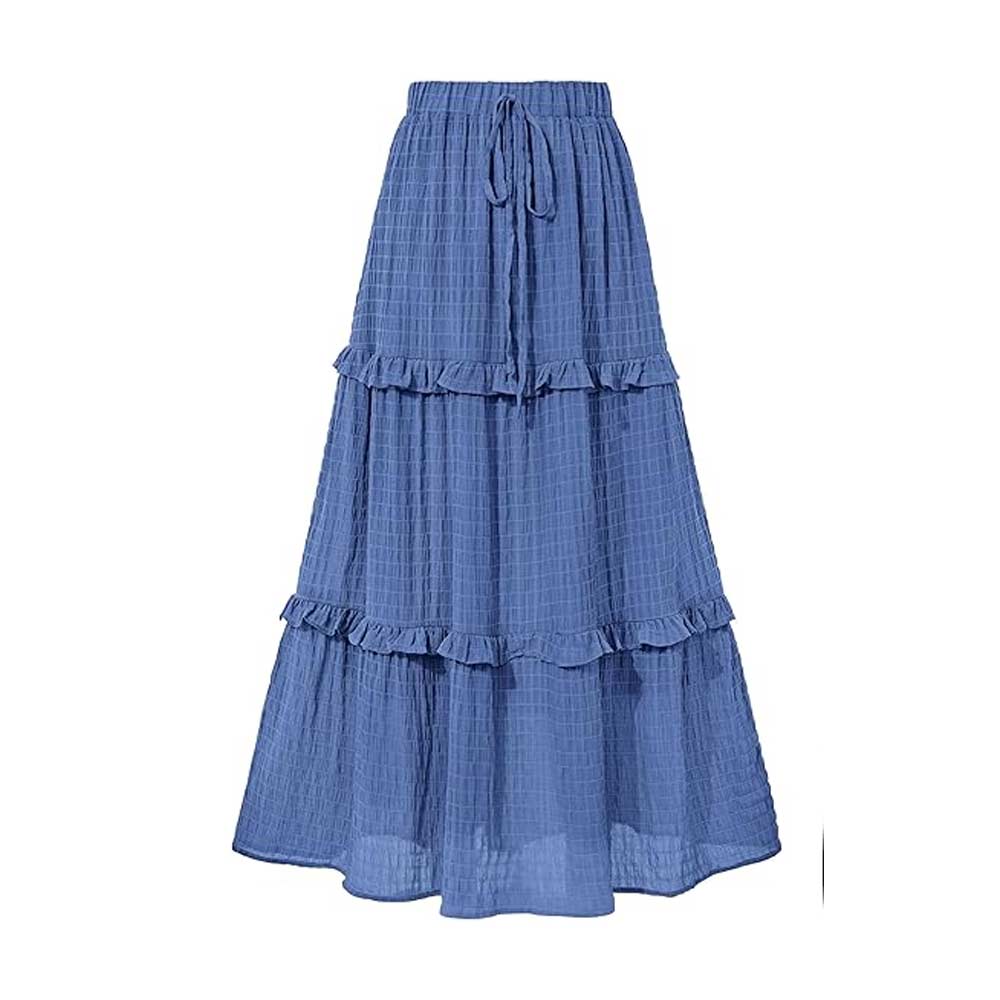 Elegant High Waist Cocktail A-Line Midi Skirt