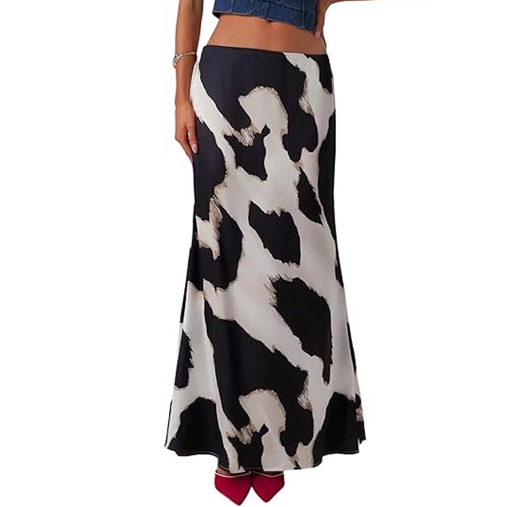 Low Waist Fishtail Elegant Cow Print Skirt