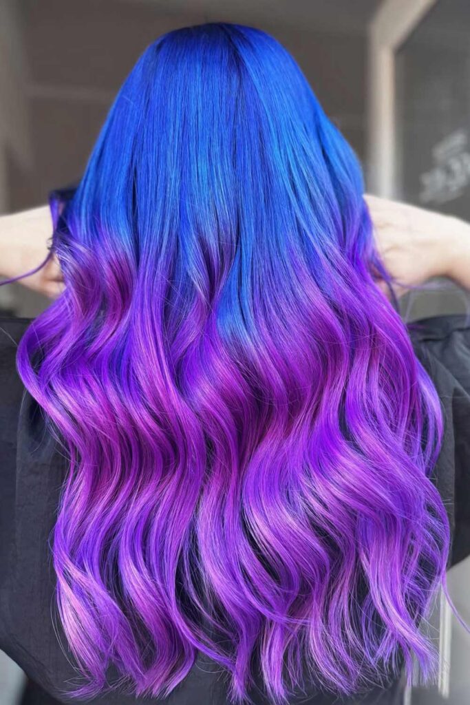 Vibrant Indigo-To-Violet Mermaid Ombre