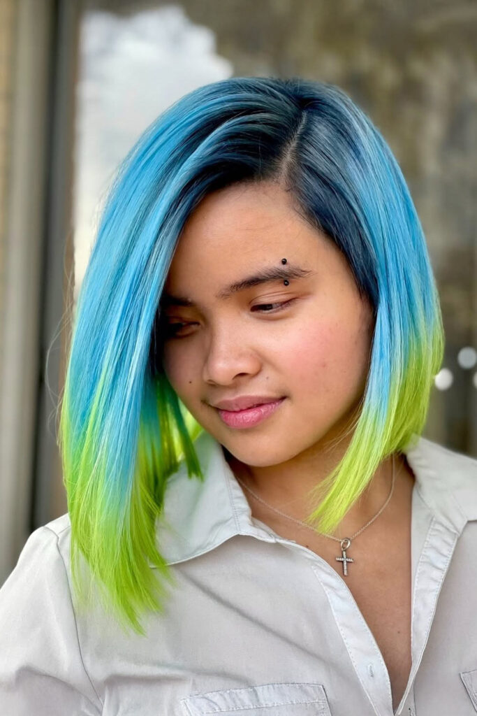 Lime And Aqua Mermaid Hair