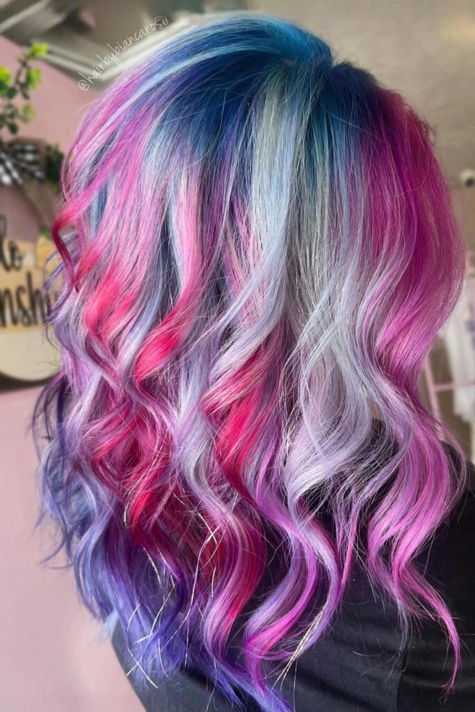 Multicolored Mermaid Curls In Bold Tones