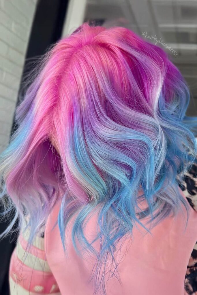 Magical Blend Of Pink, Violet And Sky Blue