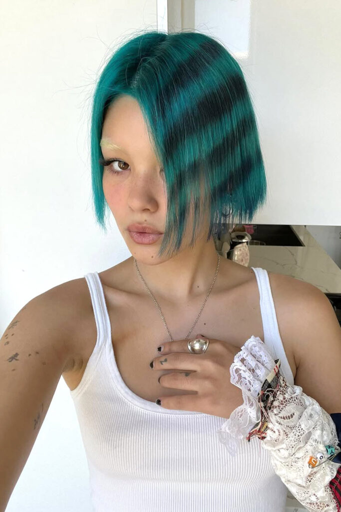 Saturated Green Short Hair