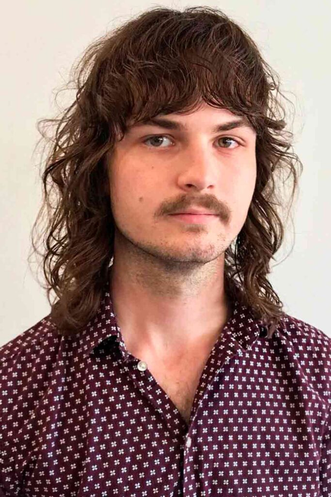 Layered Curly Wolf Cut