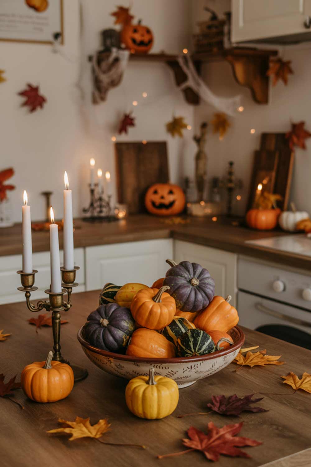 Candles with Pumpkins Halloween Decoration
