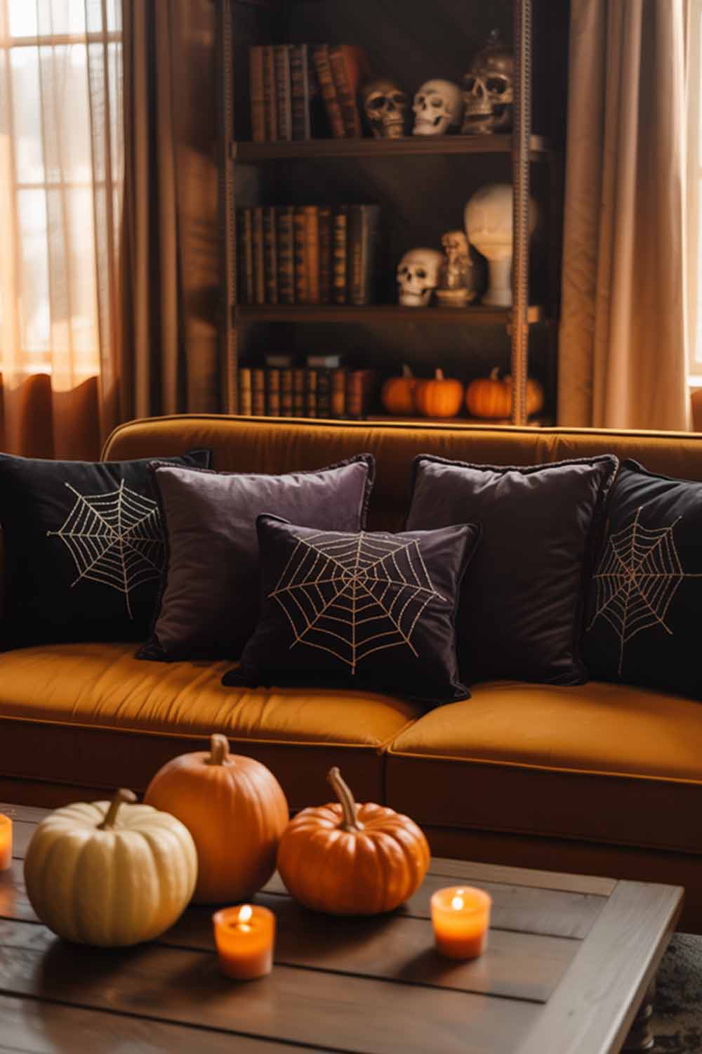 Spider Web Pillows Decoration for Halloween