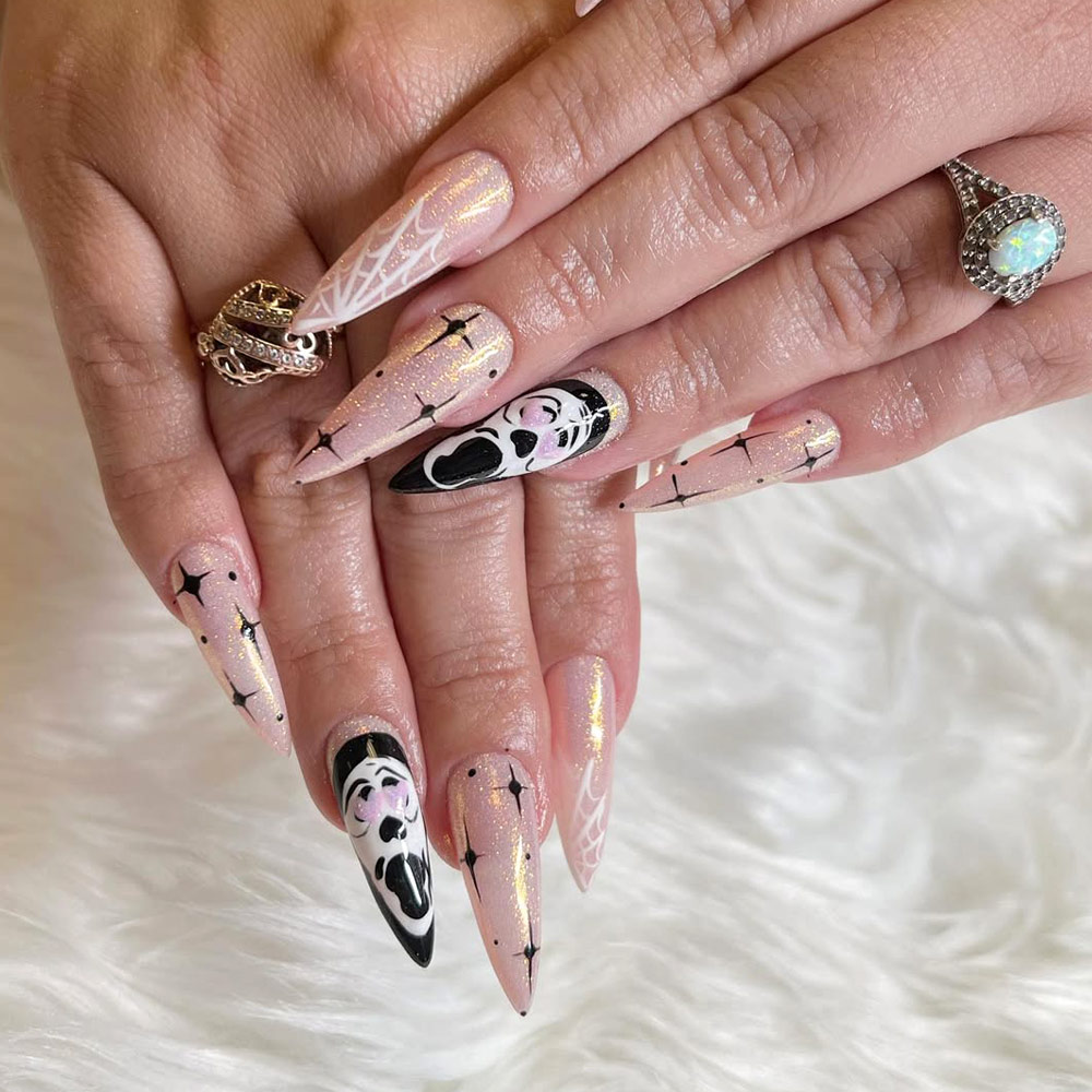 Black and White Halloween Nail Designs