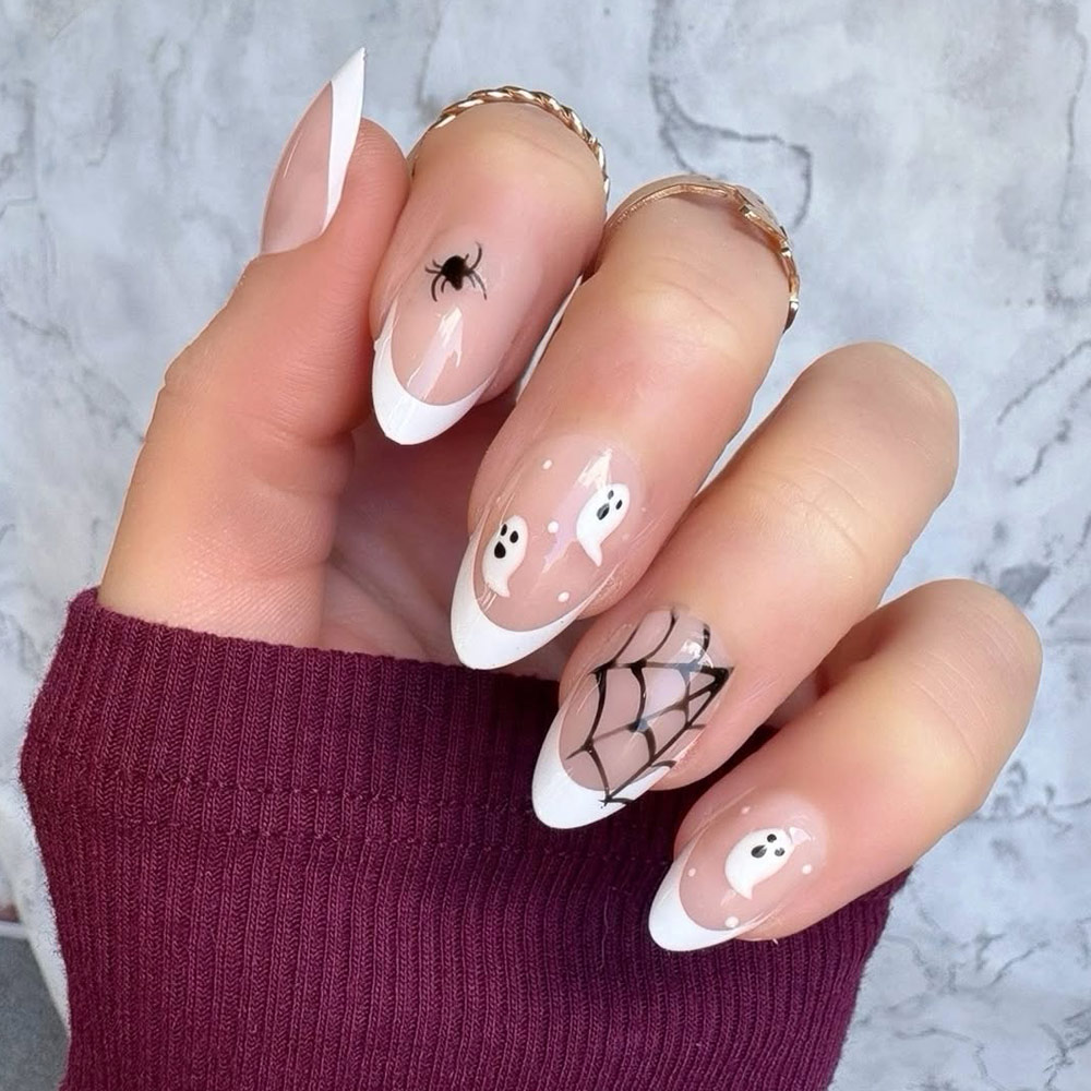 Simple Ghost Nail Design