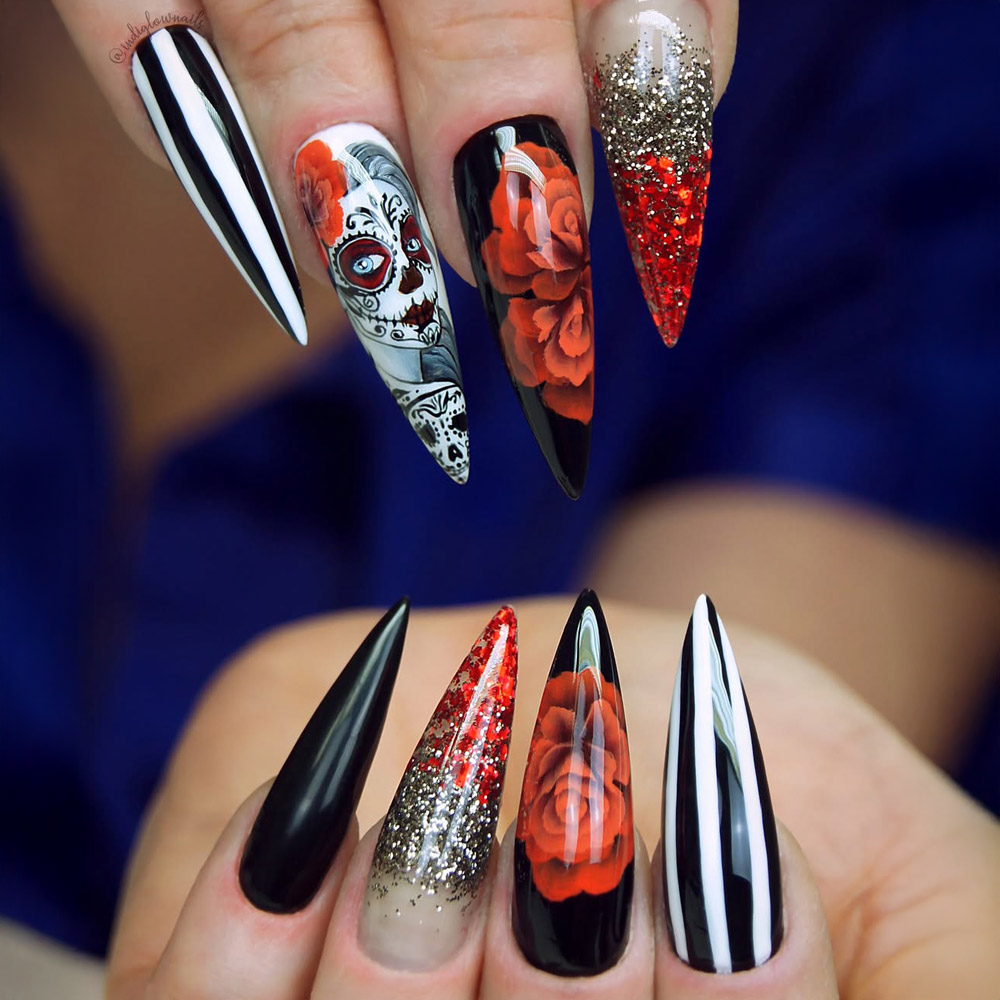 Sugar Skull Nail Designs