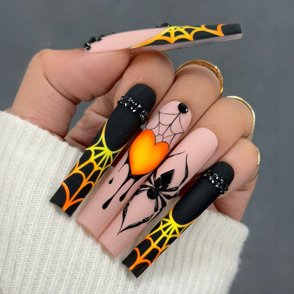 Halloween Witch Nails with Spider