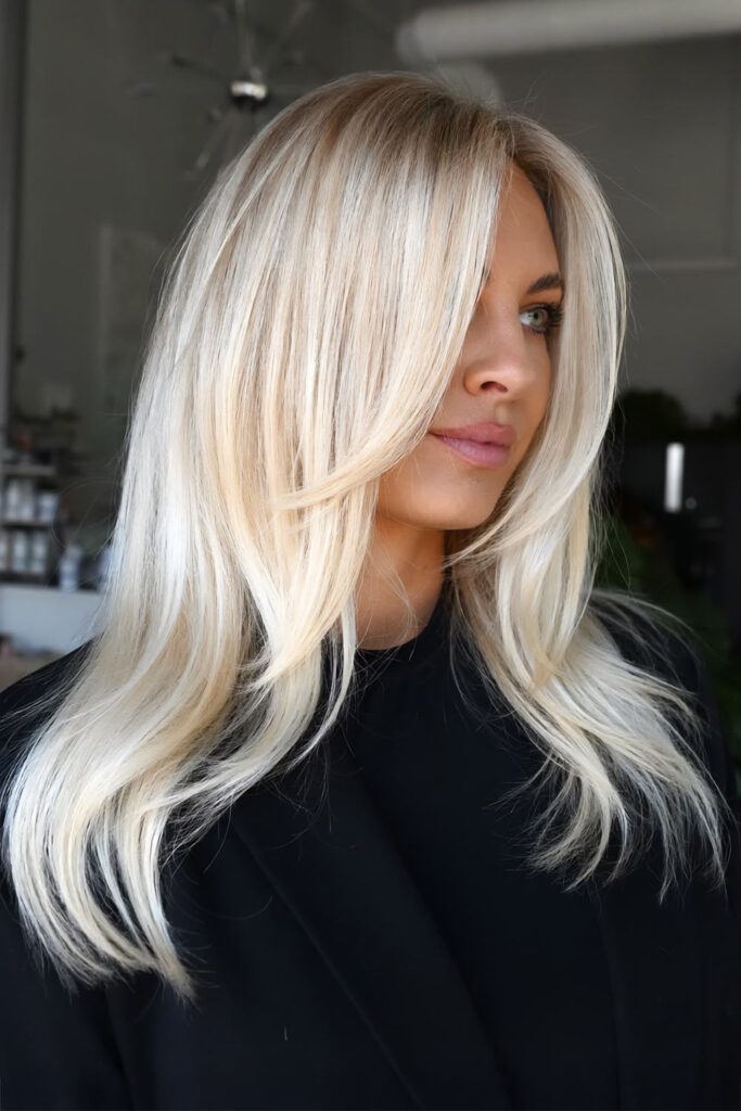 Dimensional Winter Blonde with Soft Face-Framing