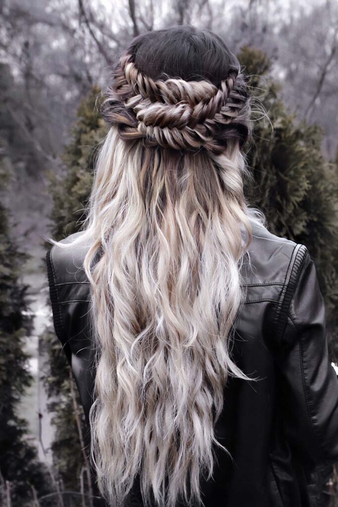 Fishtail Half-Up Crown for Winter Parties
