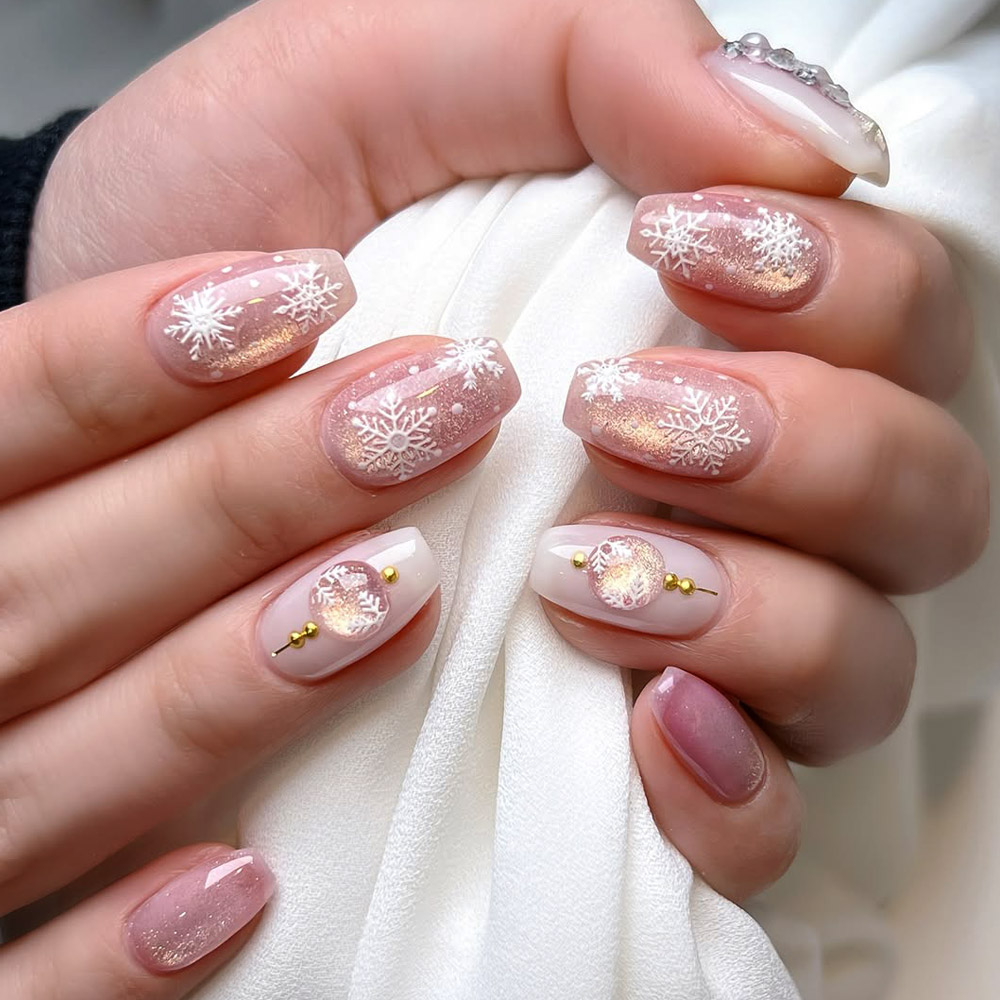 Gold Glitter & Snowflakes