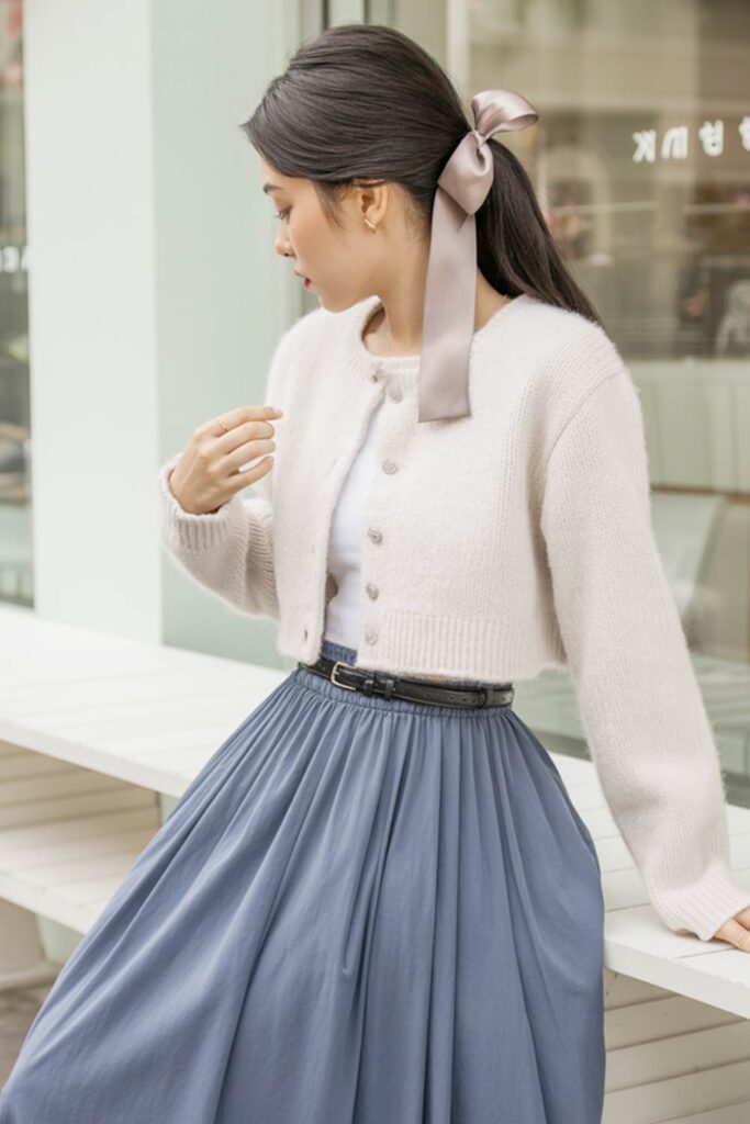 Light, Feminine, and Polished: Cardigan Styling with a Skirt