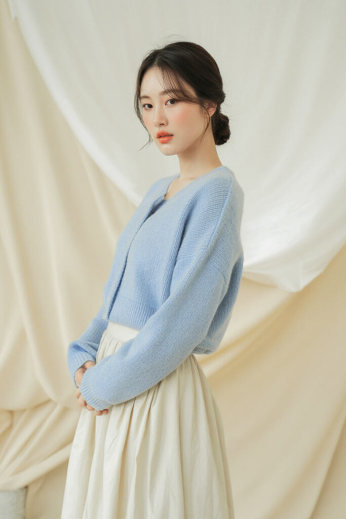 How to Style a Cropped Cardigan with a Flowing Skirt