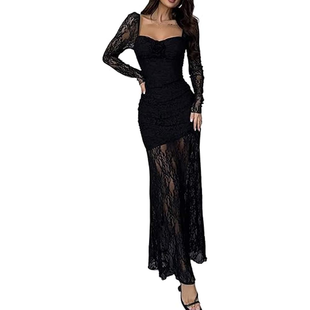 Lace Long Sleeve Bodycon Dress