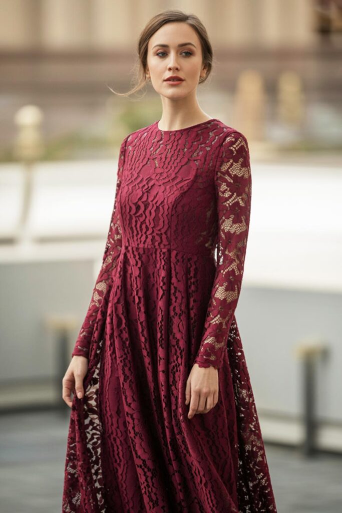 Long Lace Dresses for Valentine&rsquo;s Day