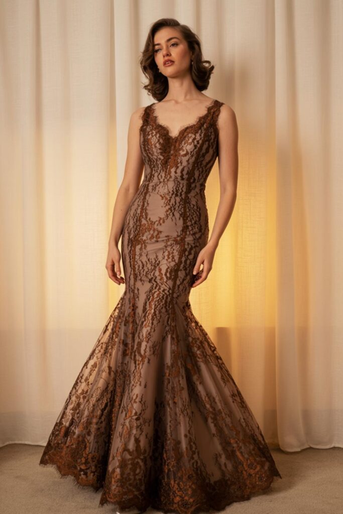 The Mermaid Valentine Brown Dress