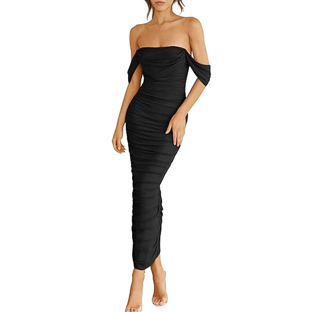 Bodycon Sleeveless Split Cocktail Off The Shoulder Dress