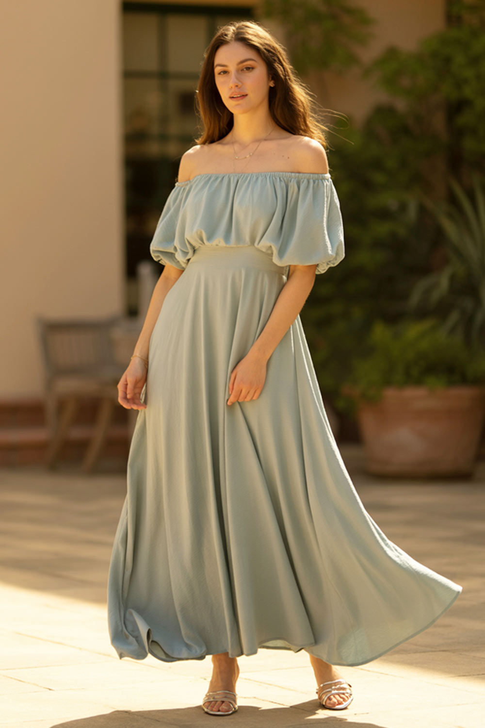 Casual Off-Shoulder Maxi Dress