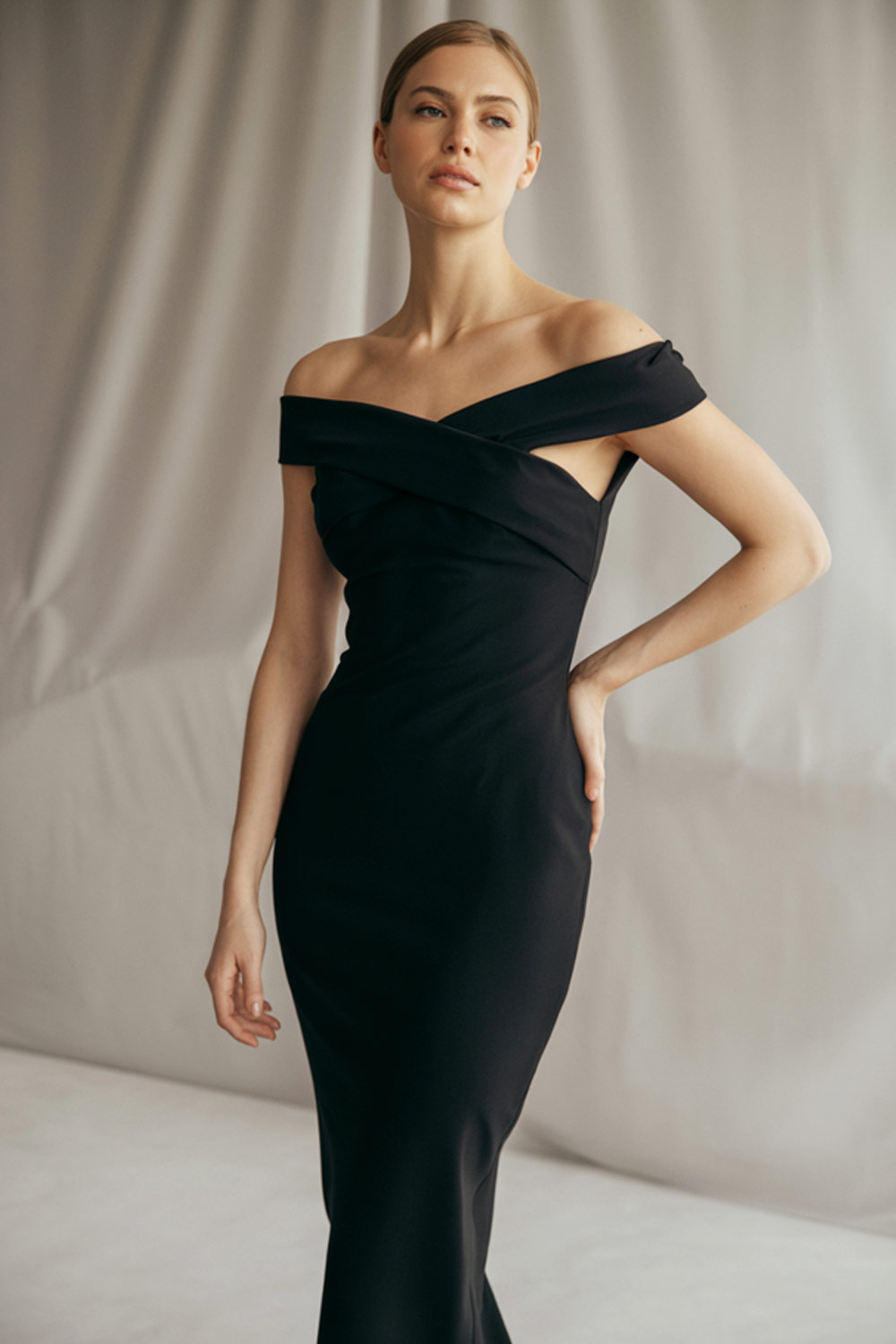 Elegant Black Off-Shoulder Dress