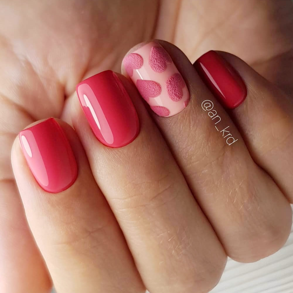 Romantic Valentine Nails with a Modern Twist