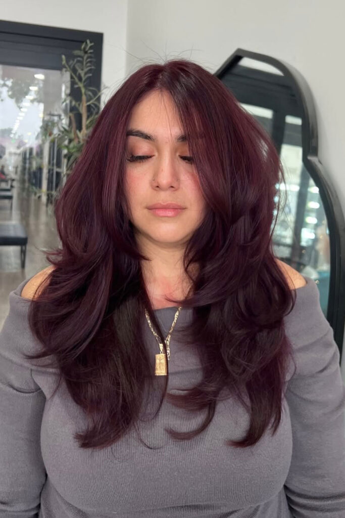 Burgundy Ombre for Long Hair