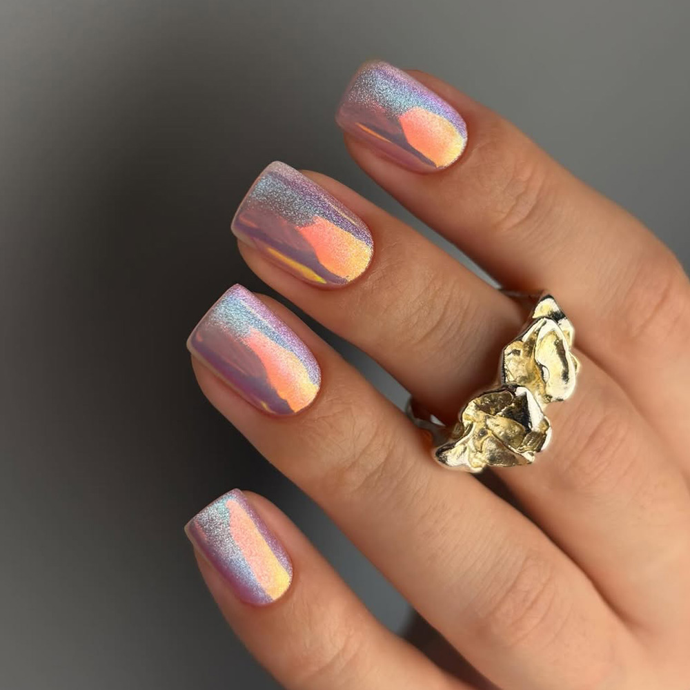 Pastel Chrome Nails