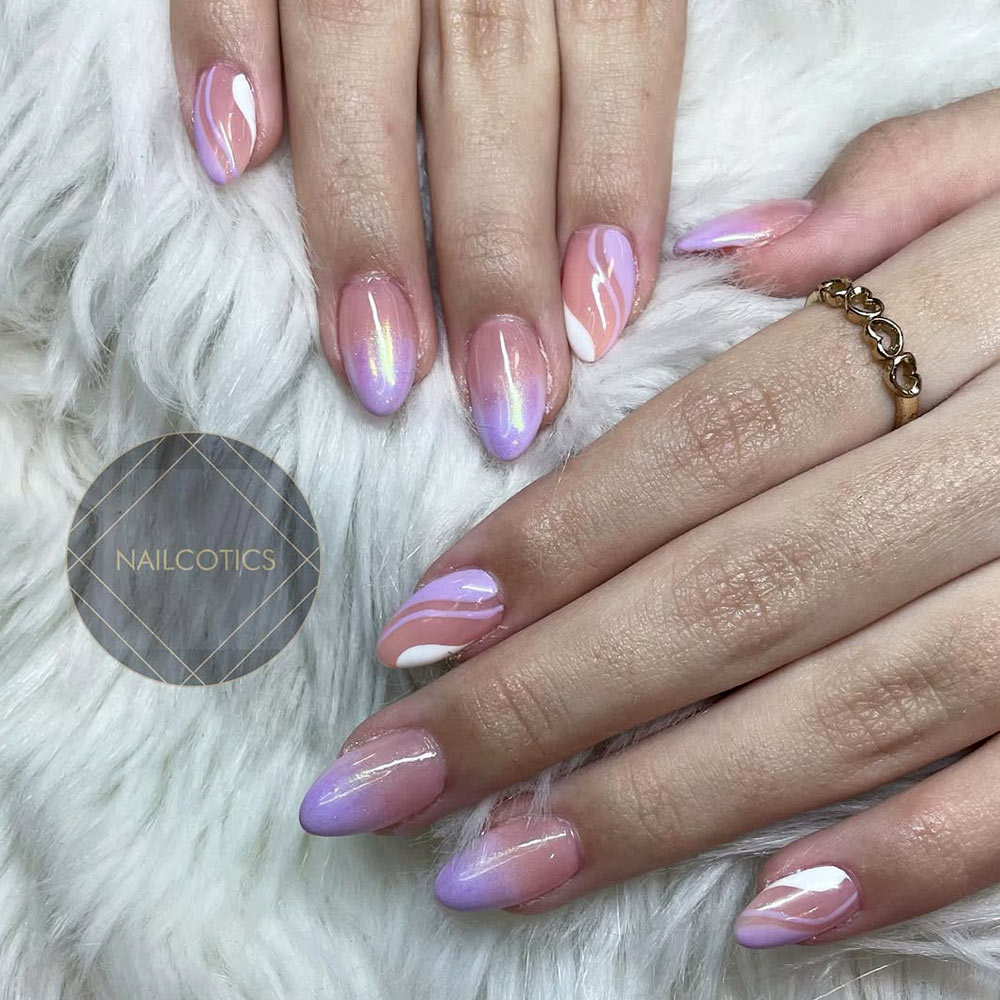 Pastel Chrome Ombre Nails